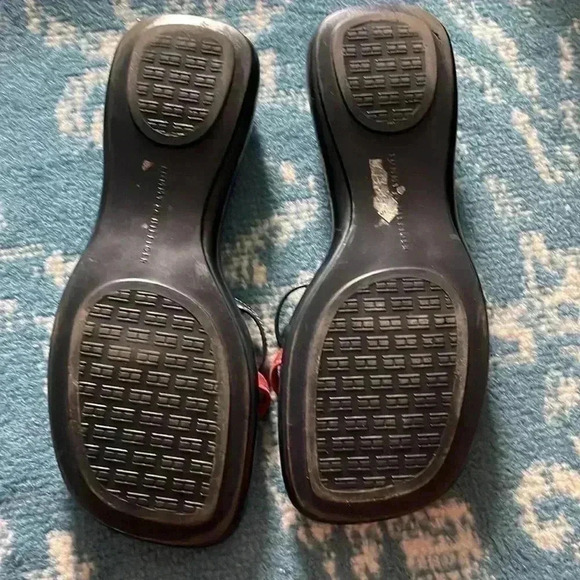 Tommy Hilfiger leather red white and blue sandal slides seven - Picture 4 of 7